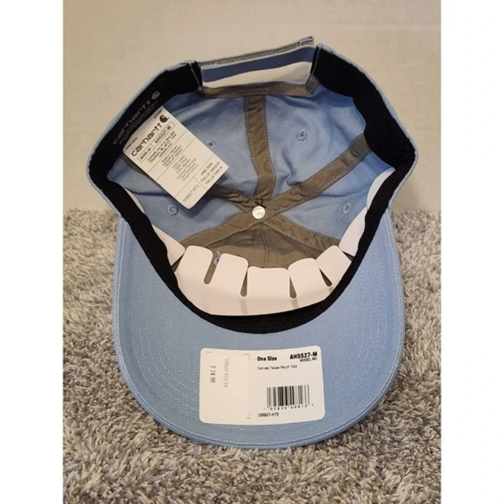 Carhartt‎ Texas Canvas Patch Adjustable Hat Cap Light Blue State Outline TX NWT